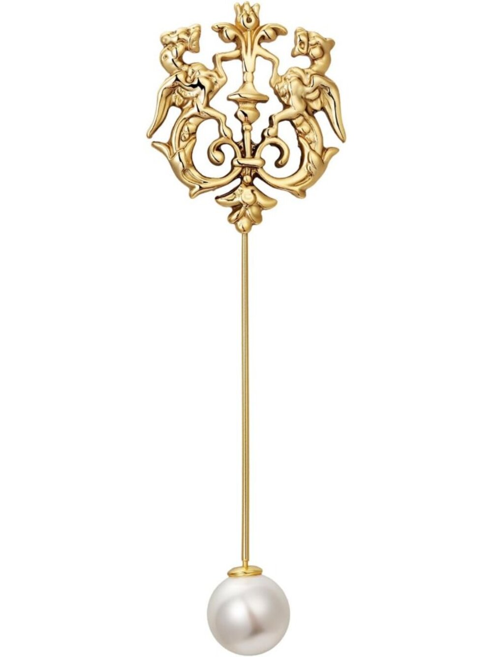 Vintage Floral Crown Brooch Pins for Women | Pearl & Baroque Style Jewelry